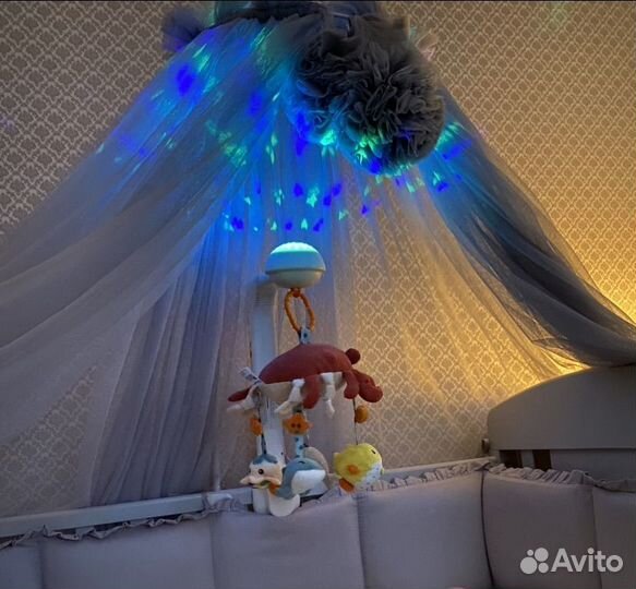 Балдахин с помпонами, держатель для балдахина