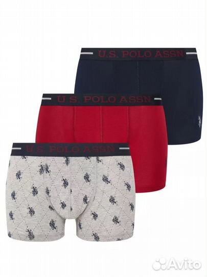 Трусы 3шт M US Polo Assn оригинал боксеры
