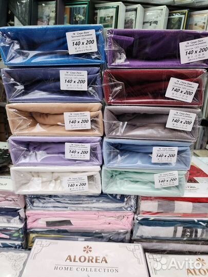 Простынь на резинке все размеры и цвета трикотаж