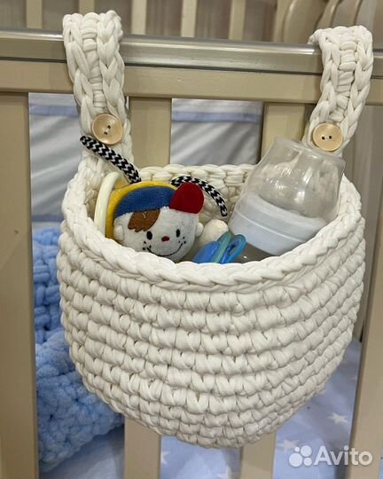 Подвесная корзинка-карман для детской кровати