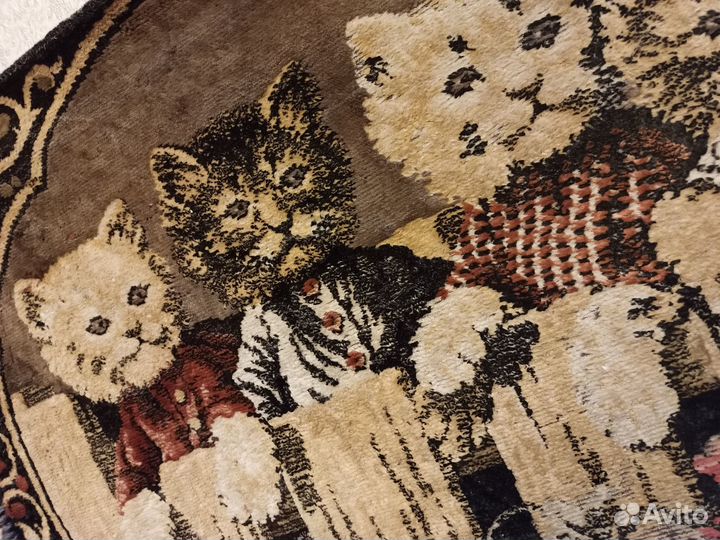Редчайший винтажный коврик с котиками Италия