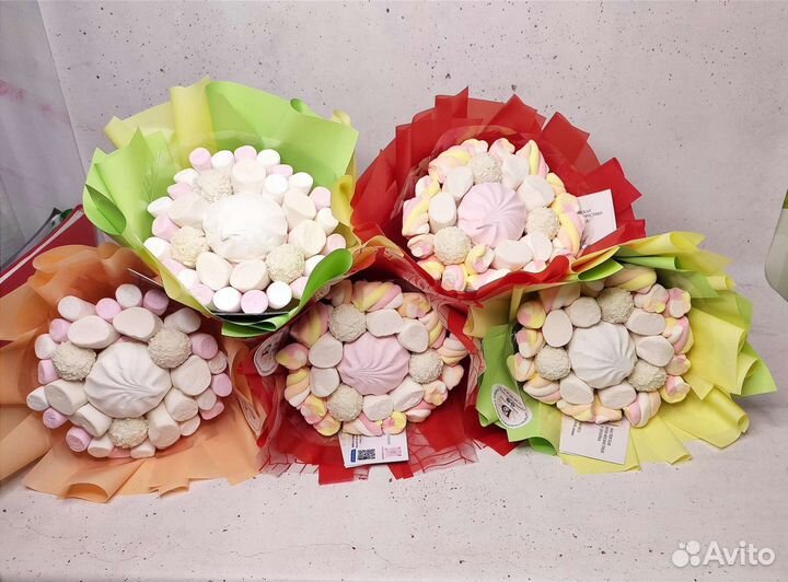 Съедобные букеты - букет из зефира - сладки