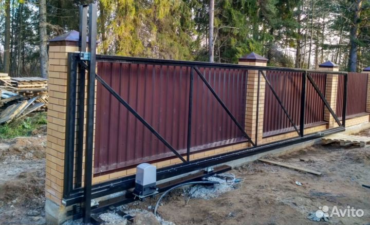 Откатные ворота с монтажом