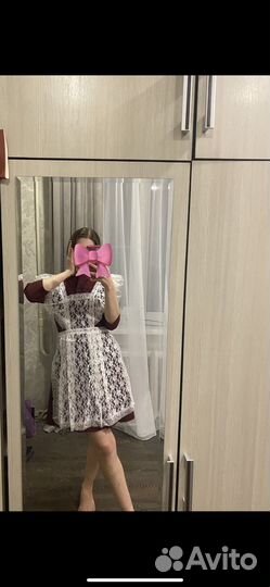 Платье с фартуком на последний звонок