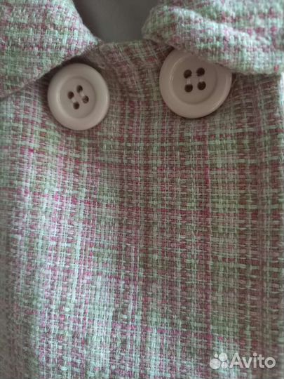 Жакет розовый бежевый твид