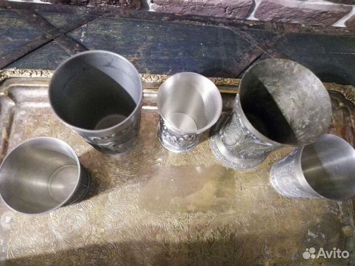 Старинные оловянные бокалы Германия