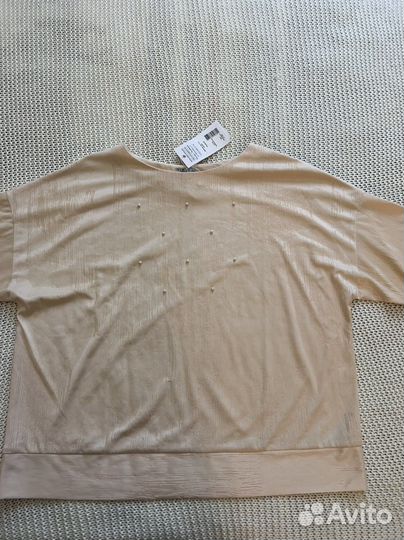 Джемпер кремовый с бусикамм 60 размер