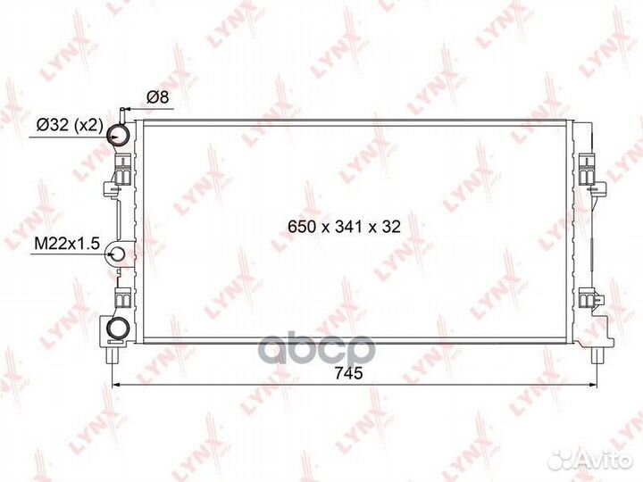 Радиатор охлаждения двигателя RM1114 lynxauto