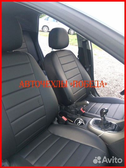 Чехлы Opel Astra J из экокожи чёрные Классика