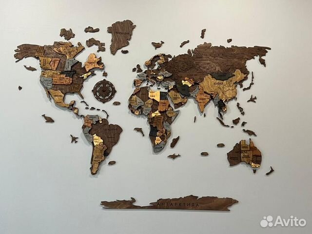 Карта мира на стену с подсветкой