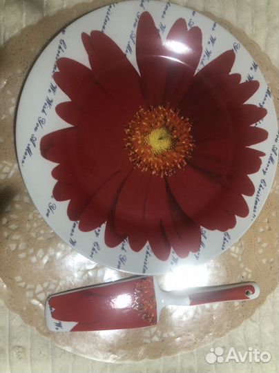 Блюдо для торта с лопаткой новое