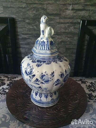 Ваза Коллекционная с крышкой Delft Blue