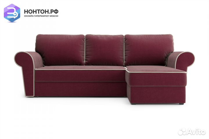 Диван угловой дельфин Прованс бордовый