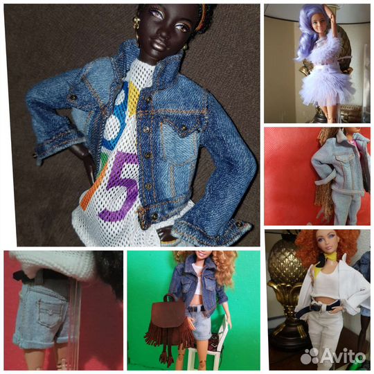 Джинсы, блузка, шорты, куртка, одежда для barbie