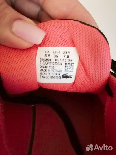 Кроссовки женские lacoste 38