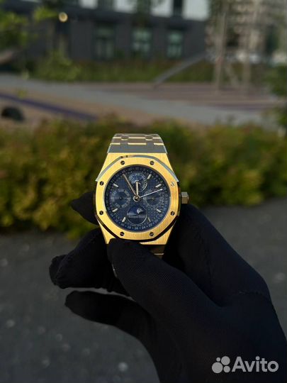 Часы Audemars Piguet Royal Oak Gold/Blue