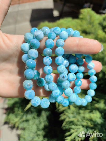 Ларимар натуральный 6 мм, 8 мм, 10 мм