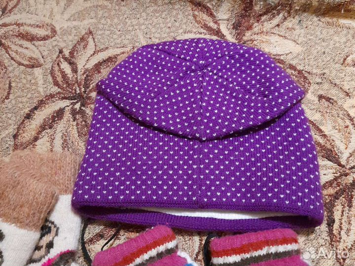 Шапка + варежки и носки в подарок