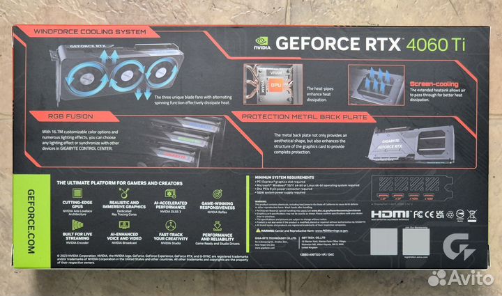 Gigabyte RTX 4060 Ti Gaming OC 8Gb (Новая)