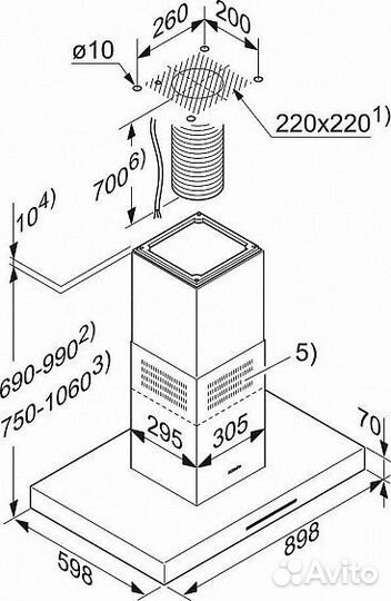 Вытяжка miele DA420-6 сталь