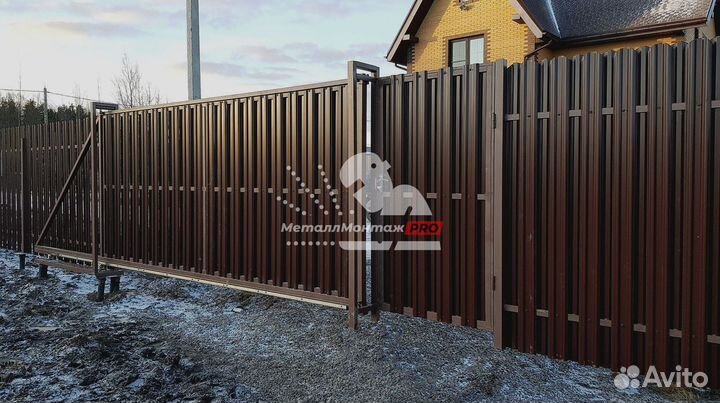 Откатные ворота с установкой. Гарантия