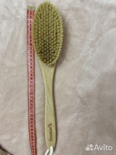 Массажная щетка из бамбука и тампико (39 см)