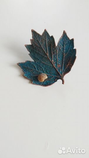 Брошки из листиков винограда гальваника