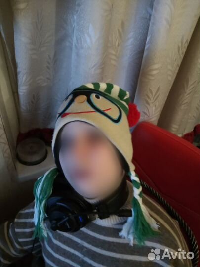 Шапка весенняя ушанка детская 7-10лет
