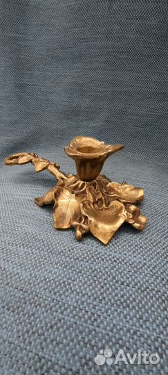 Старинные парные подсвечники бронза Европа