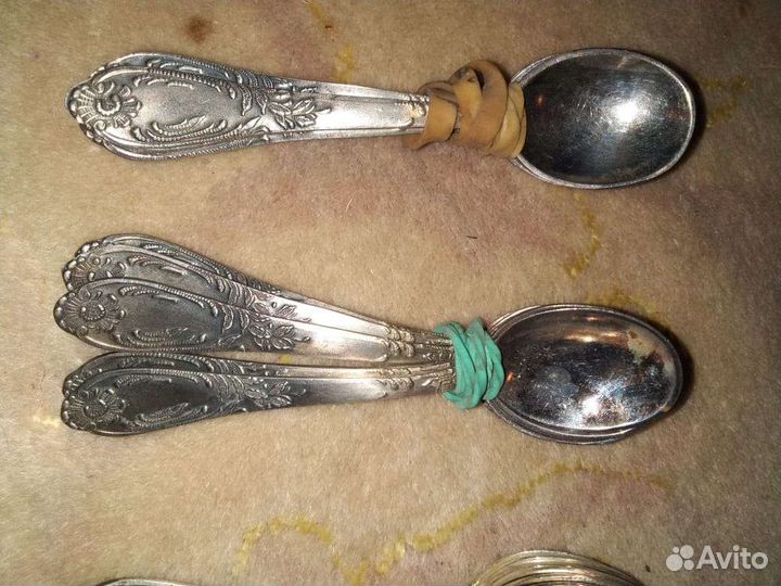 Чайные и столовые мельхиоровые ложки зиш