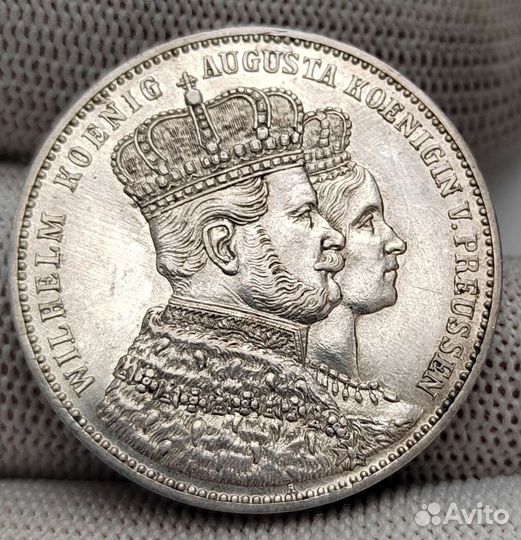Талер 1861г. Пруссия. Коронация