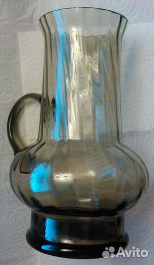 Графин и 6 стаканов темное черное стекло СССР