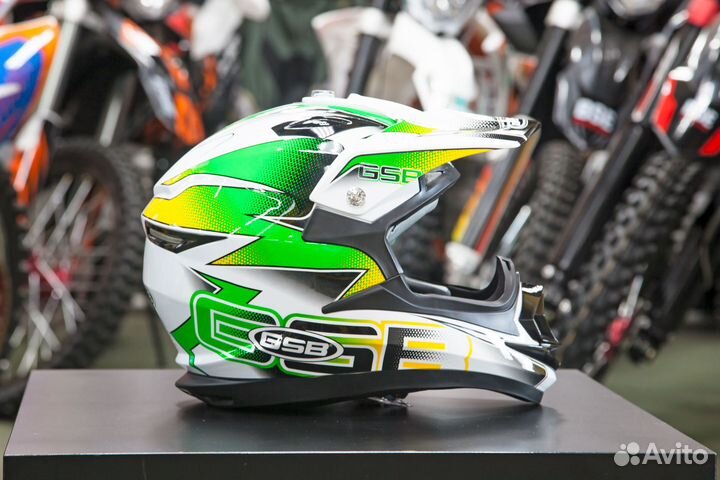 Шлем мотокроссовый GSB XP-14B White/green