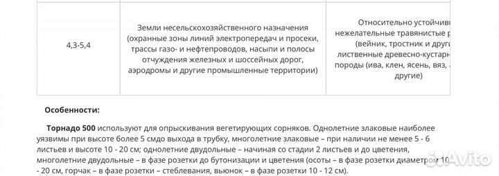 Торнадо 500 гербицид
