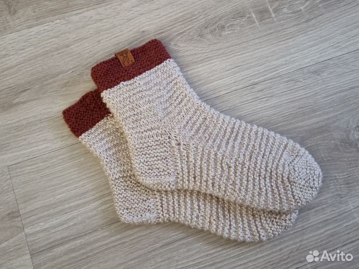 Носочки шерстяные теплые женские вязаные носки