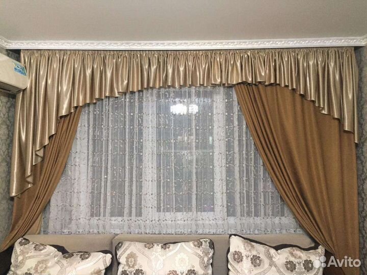 Шторы с ламбрекеном тюль