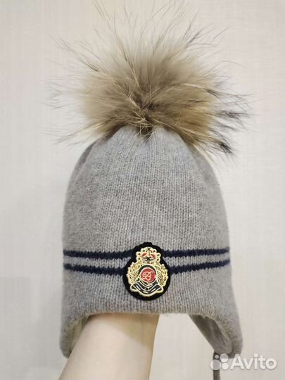Шапка зимняя с натуральным помпоном