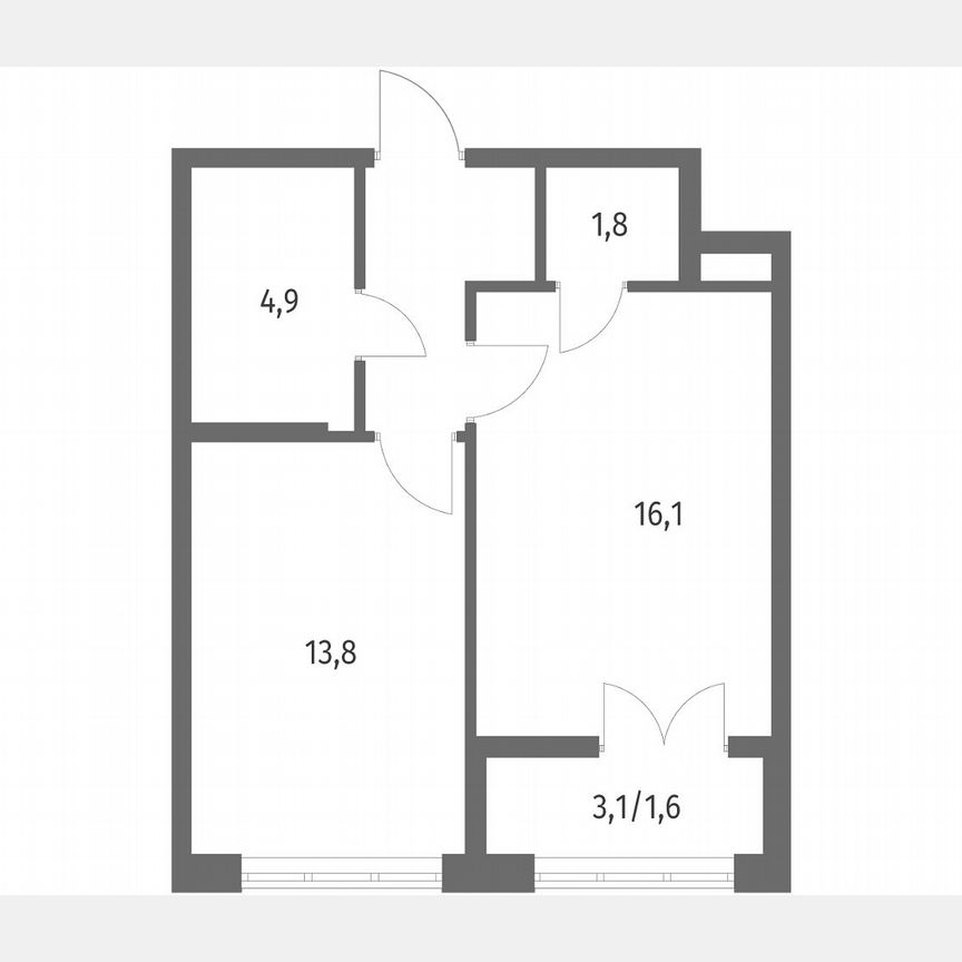 1-к. квартира, 42,5 м², 7/9 эт.