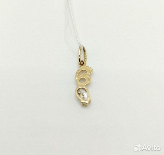 Золотая подвеска с фианитом