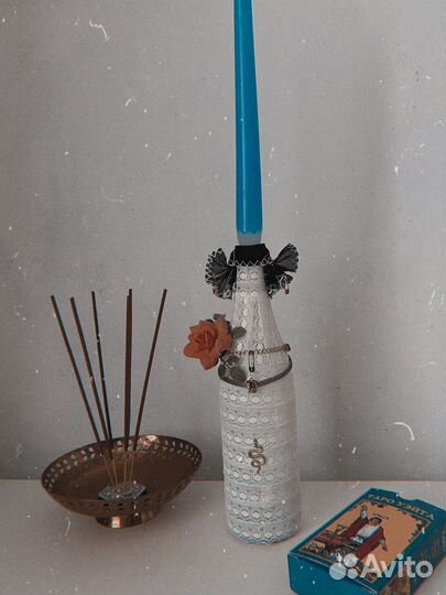 Декоративная бутылка подсвечник