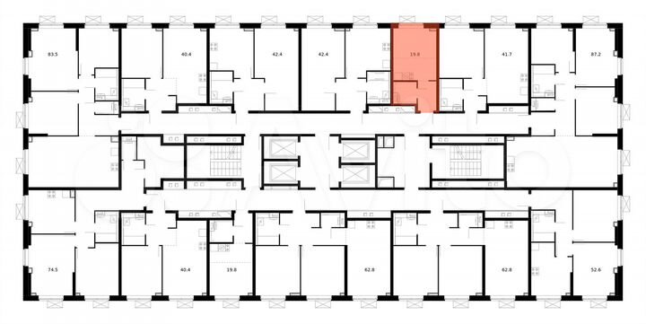 Квартира-студия, 19,8 м², 31/33 эт.