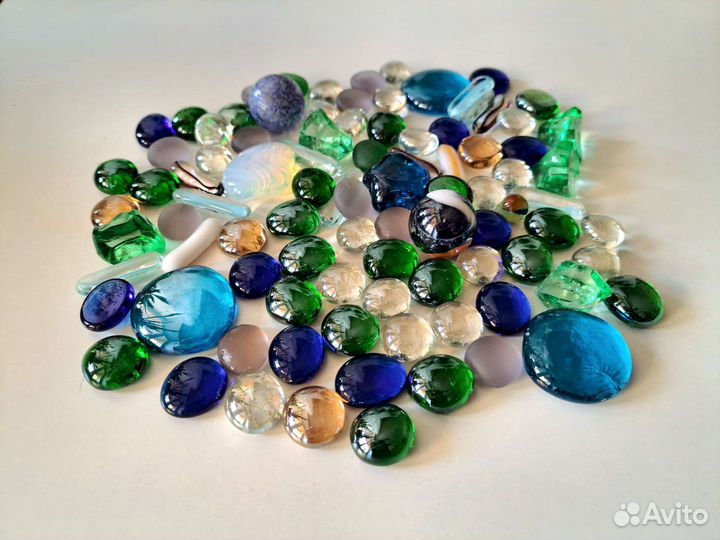 Цветные камешки для декора аквариума марблс