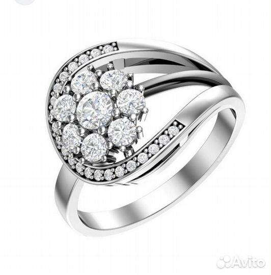 Белое золото 750 комплект бриллианты большие