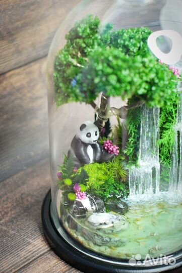 Авторский моссариум с пандой, флорариум