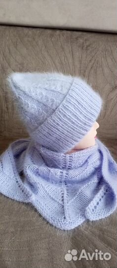 Зимняя шапка и снуд женский