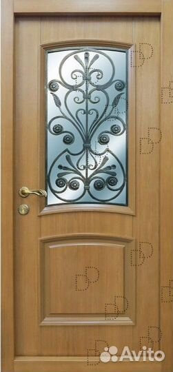 Металлическая входная дверь с окном новая