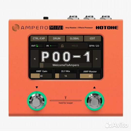 Hotone Ampero Mini гитарный процессор Orange