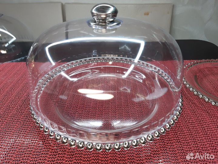 Блюдо и крышки-куполы прозрачные