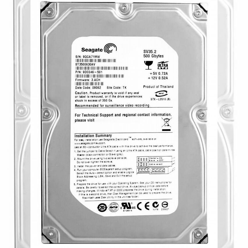 [ST3750640SV] Жесткий Диск Seagate 750gb Sata2 3,5" St3750640sv