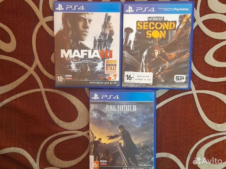 PS4. Mafia 3. Second son. Final fantasy XV